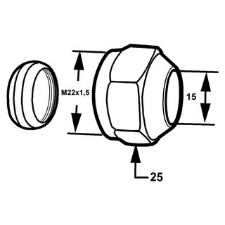 Anschlusskupplung TA, 16 x 1, M22 x 1,5 AG, 53372416, Heimeier