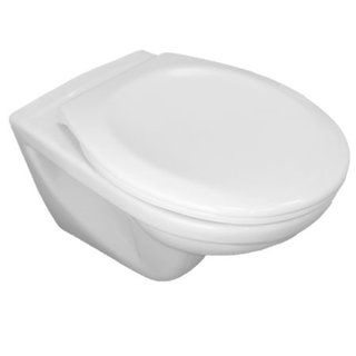 Wandtiefspül-WC GGO, mit geschlossenem Spülrand, weiss