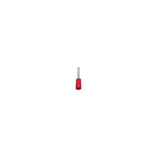 Stiftkabelschuh isoliert rot, 1qmm, 10mm lang, verzinkt, 100 St., Wrth