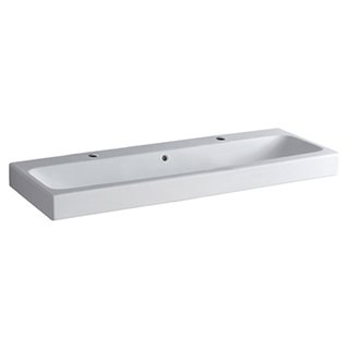 Waschbecken iCon 120 x 48,5cm, weiss, zwei Hahnlöcher,...