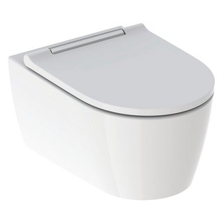 Wandtiefspl-WC One Set, weiss/KeraTect, bestehend aus WC und Sitz mit Absenkautomatik, mit TurboFlush, Geberit